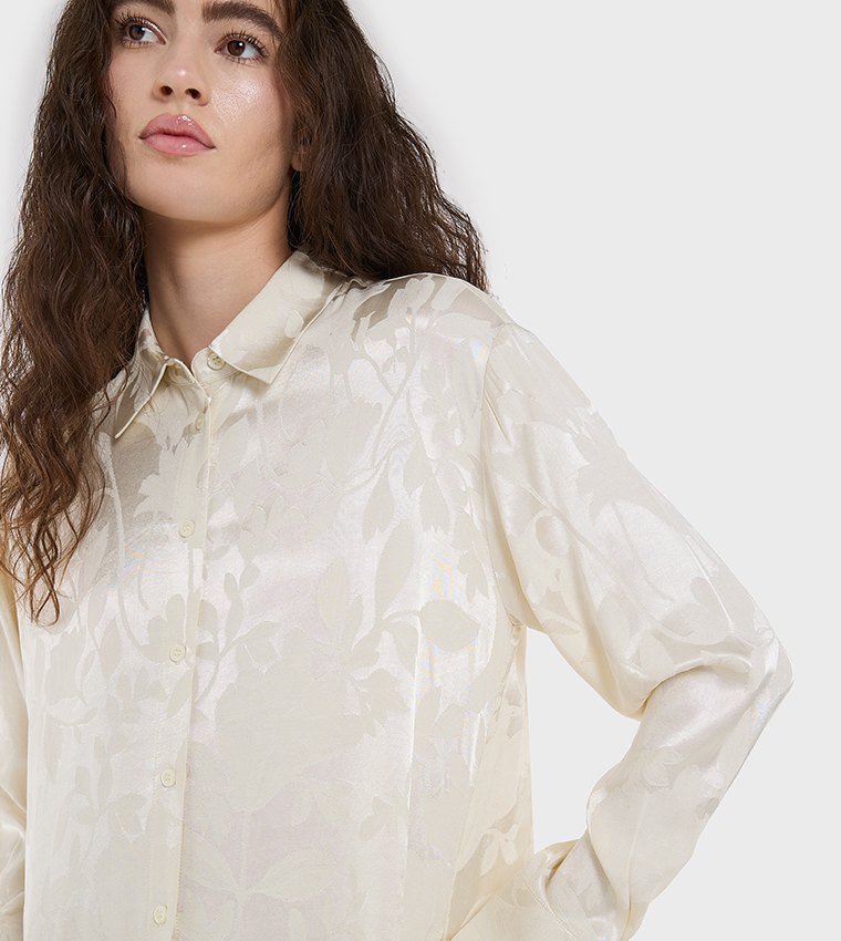Jacquard Long Sleeves Shirt Dress