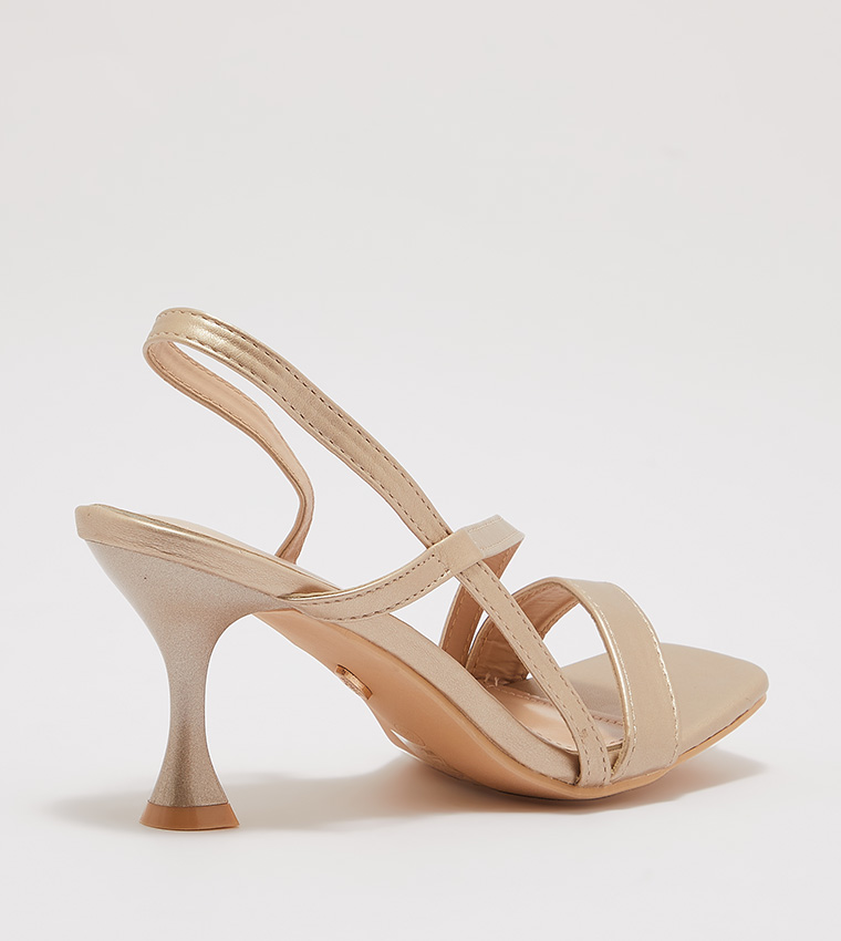 Buy DEEZEE CCC Slingback Spool Heel Sandals In Gold 6thStreet