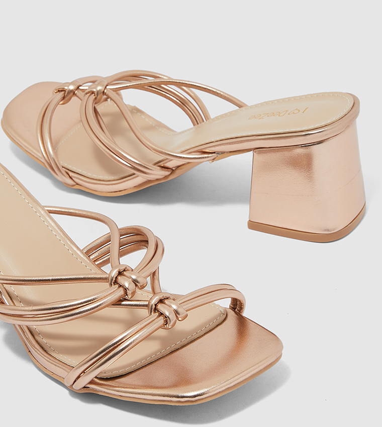 Buy DEEZEE CCC Block Heel Sandals In Rose Gold 6thStreet UAE