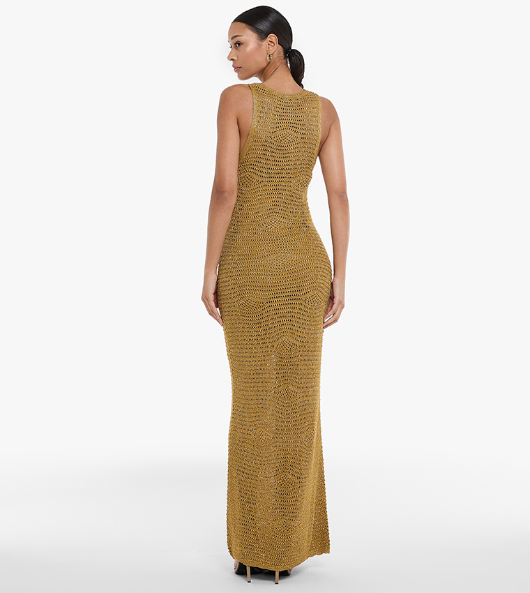 Crochet Sleeveless Maxi Dress