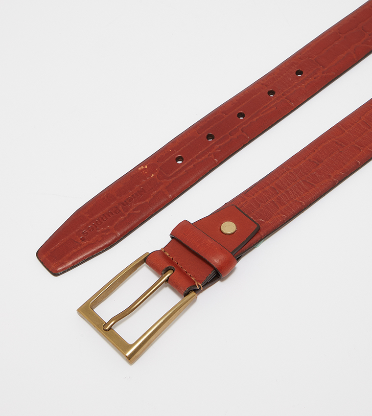 Textured Leather Belt