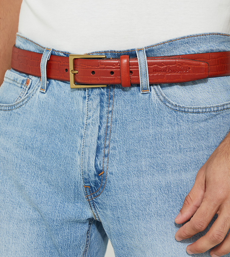 Textured Leather Belt