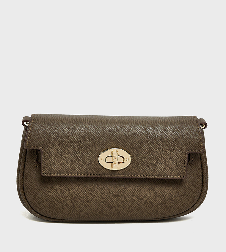 Textured Flap Crossbody Bag