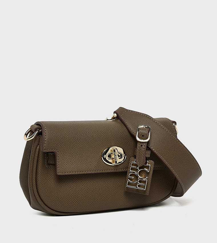 Textured Flap Crossbody Bag