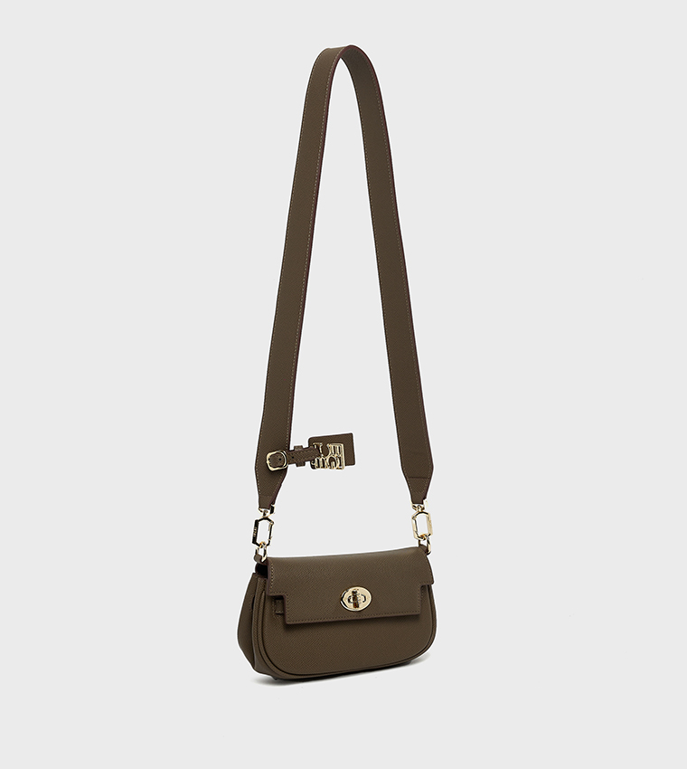 Textured Flap Crossbody Bag