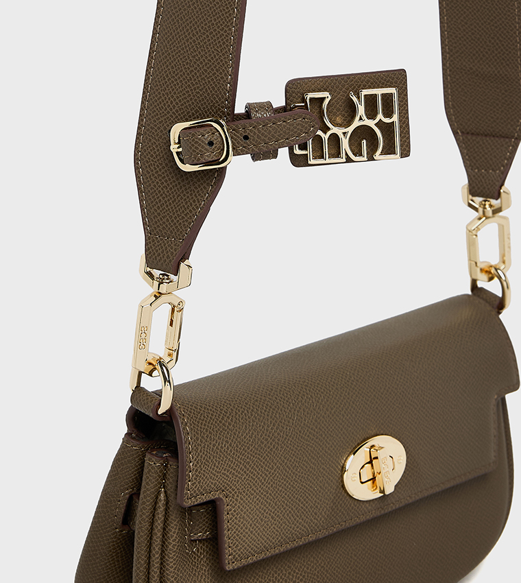 Textured Flap Crossbody Bag