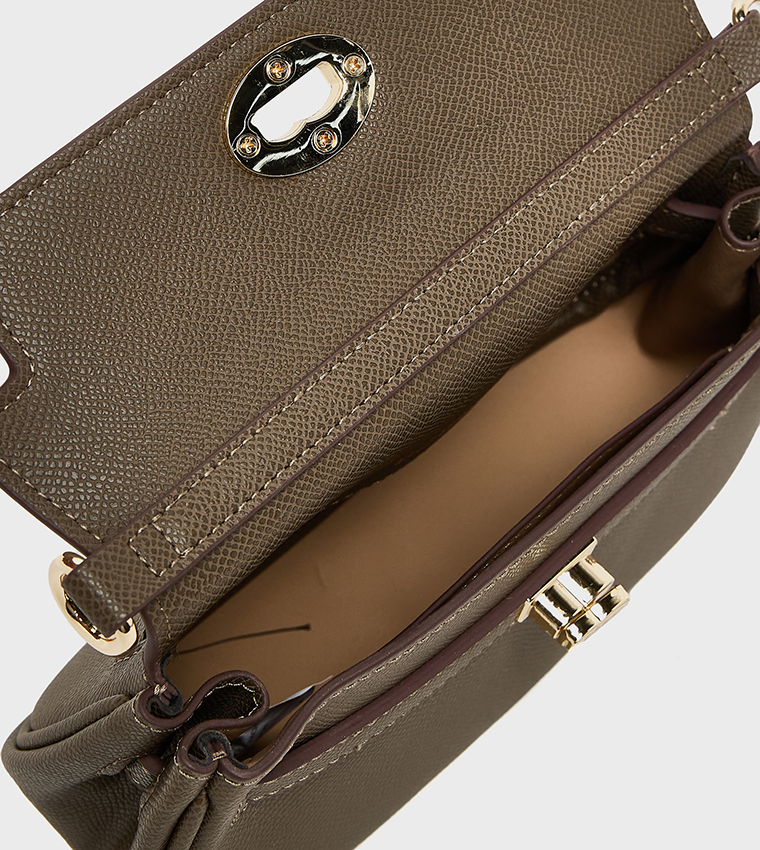 Textured Flap Crossbody Bag