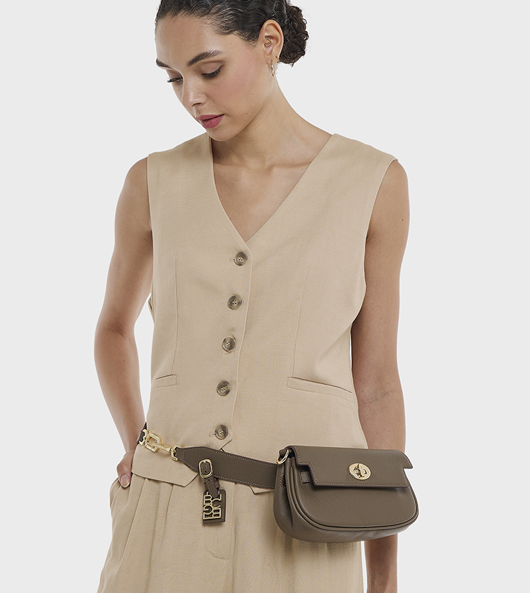 Textured Flap Crossbody Bag