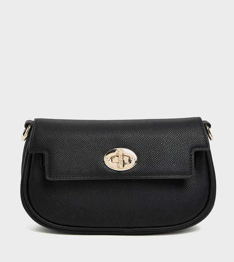 Textured Flap Crossbody Bag