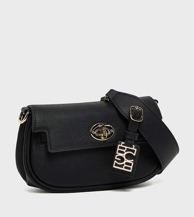 Textured Flap Crossbody Bag