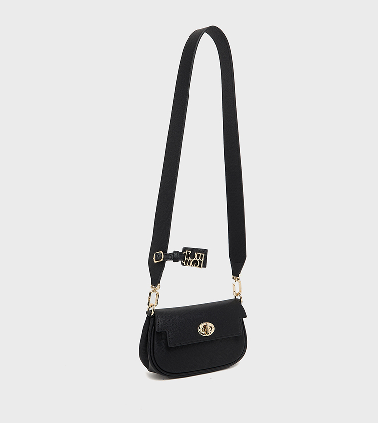 Textured Flap Crossbody Bag