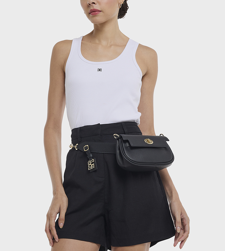 Textured Flap Crossbody Bag