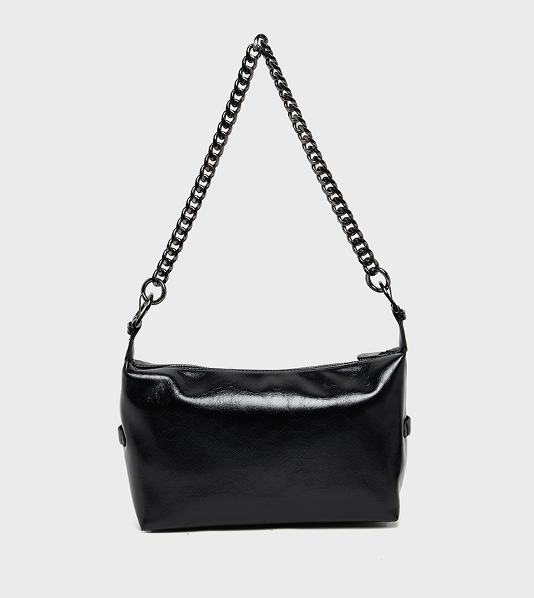 Textured Chain-Link Shoulder Bag