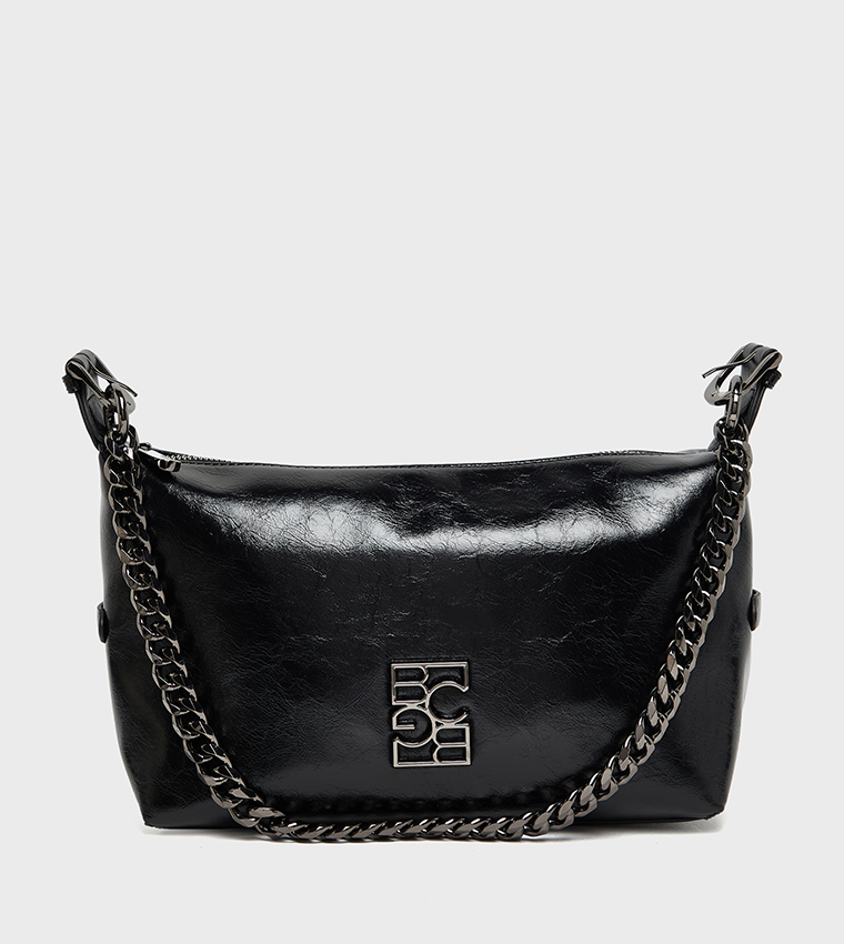 Textured Chain-Link Shoulder Bag
