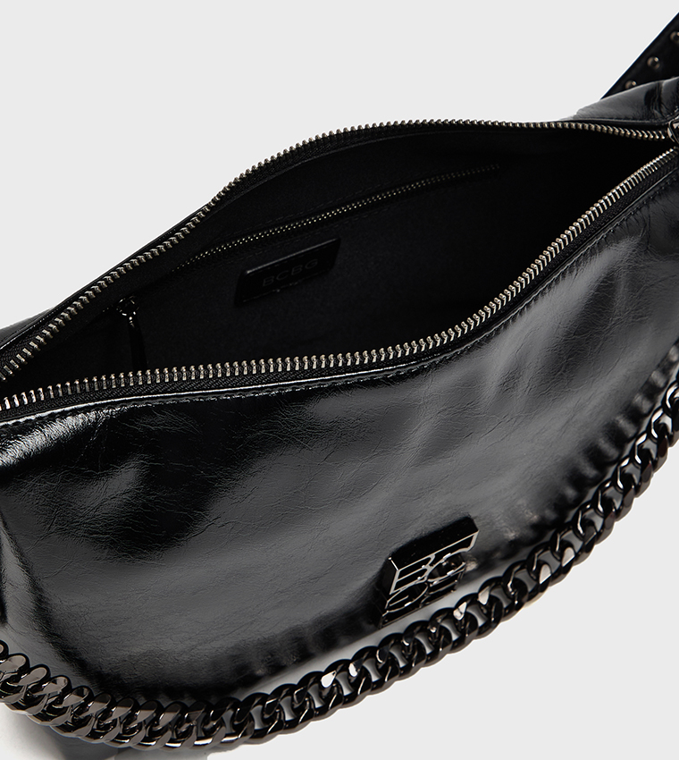 Textured Chain-Link Shoulder Bag