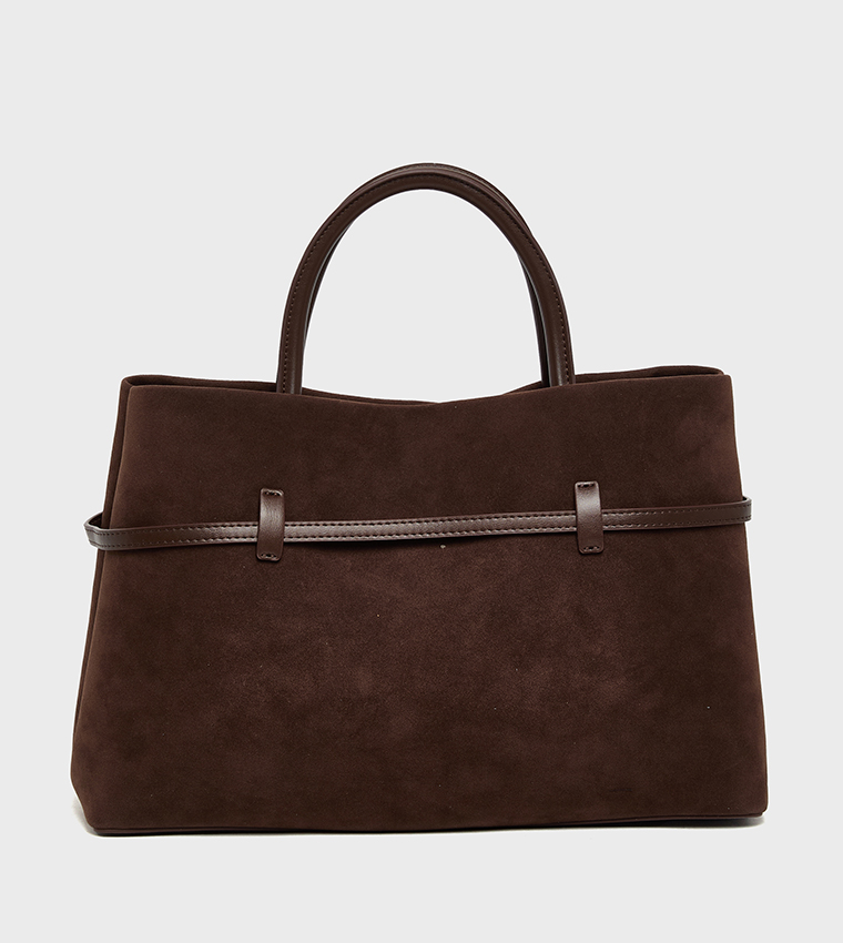 Suede Satchel Bag