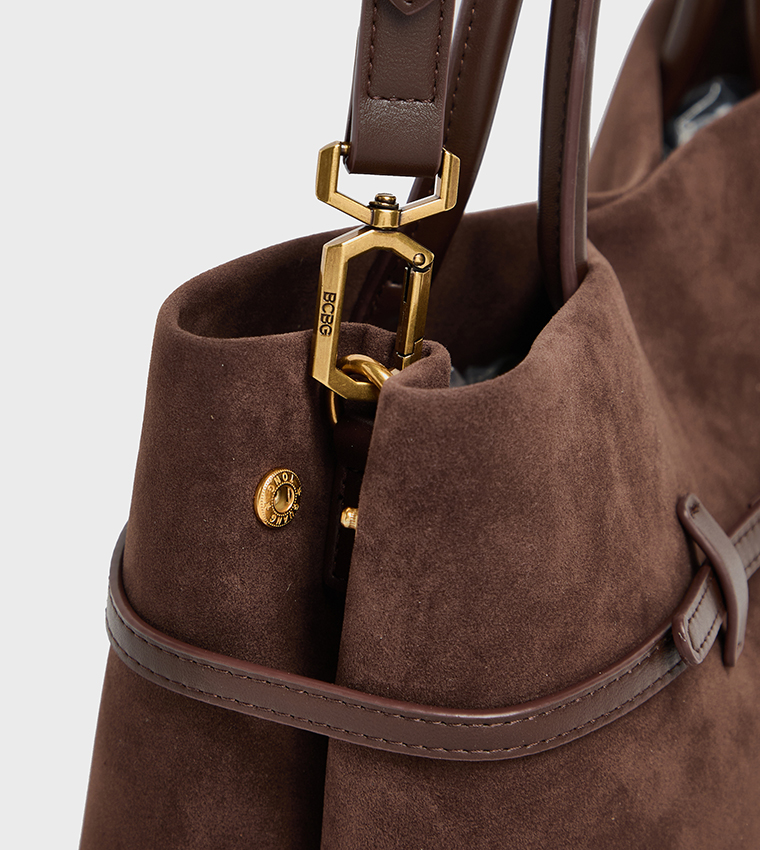 Suede Satchel Bag