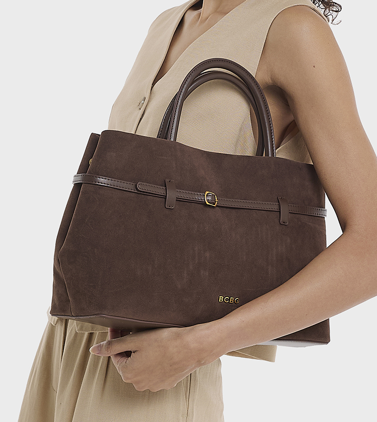 Suede Satchel Bag