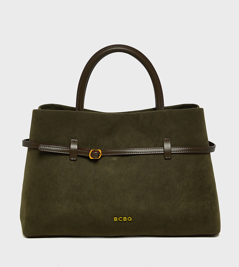 Suede Satchel Bag