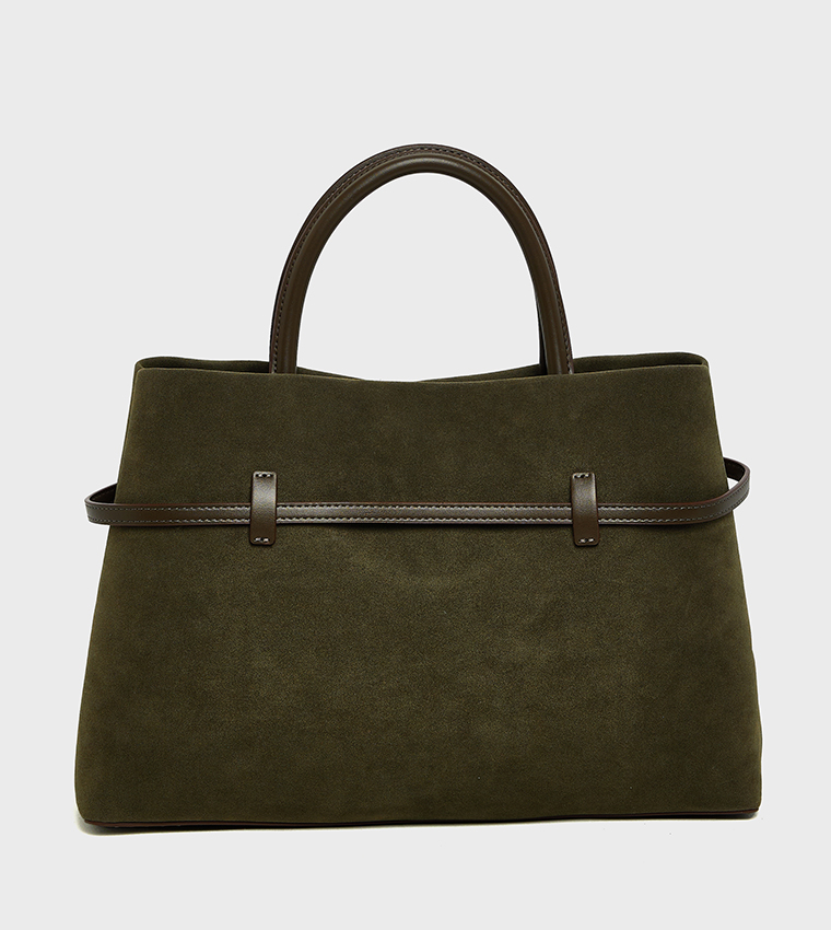 Suede Satchel Bag