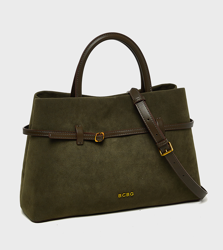Suede Satchel Bag