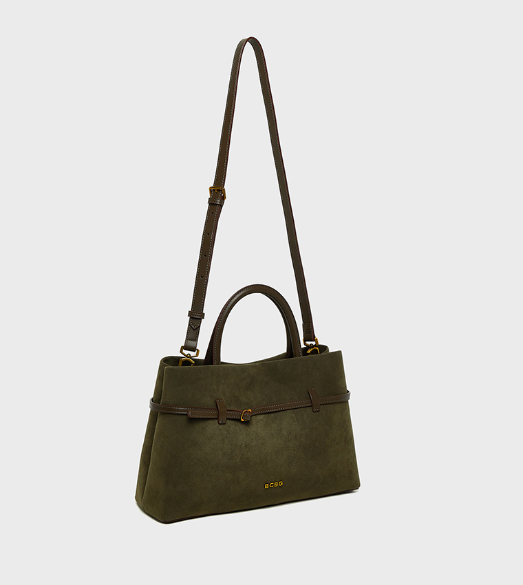 Suede Satchel Bag