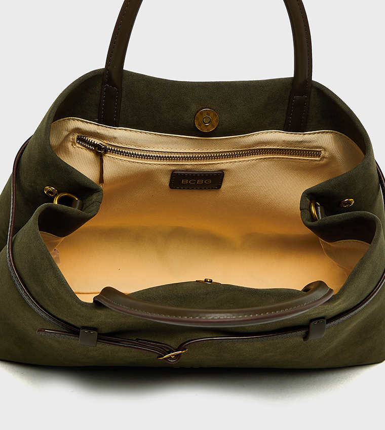 Suede Satchel Bag