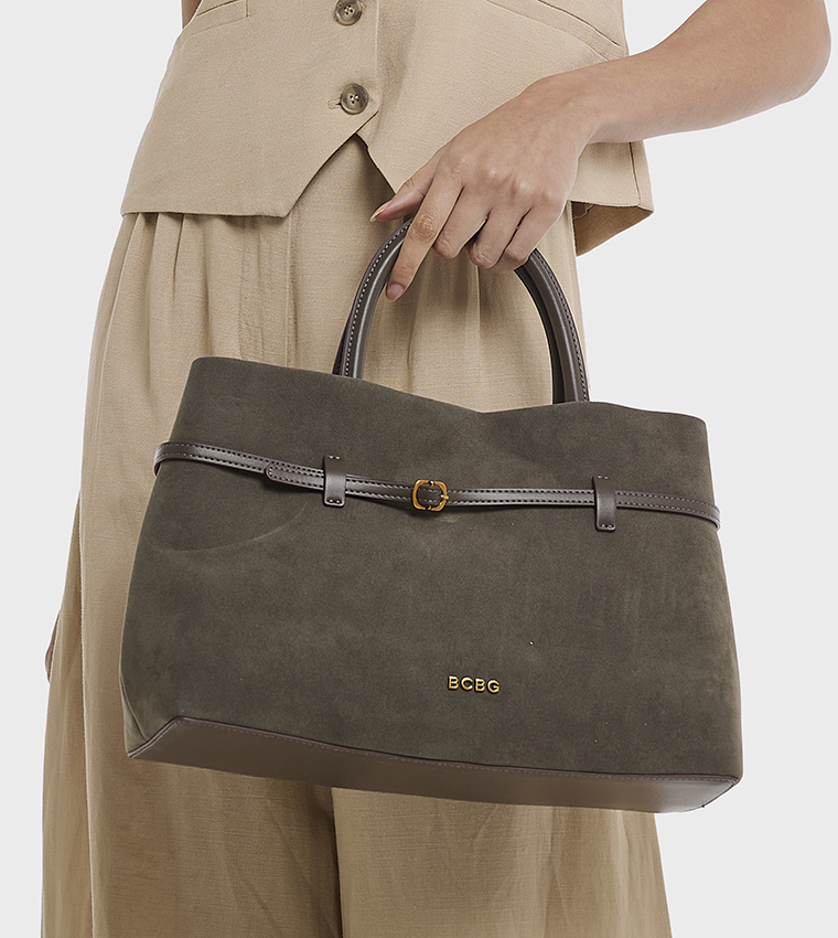 Suede Satchel Bag