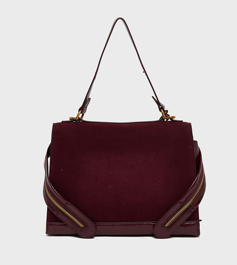 Suede Satchel Bag