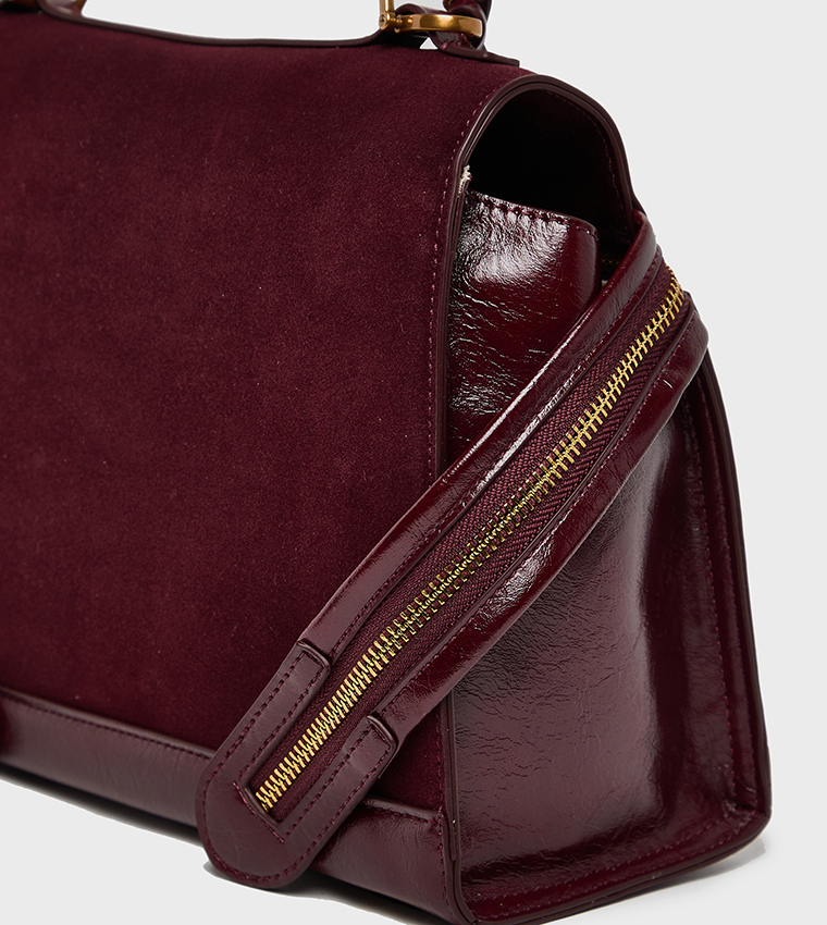 Suede Satchel Bag