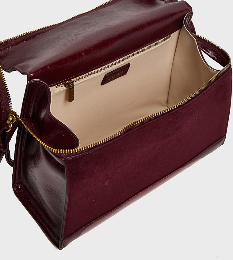 Suede Satchel Bag