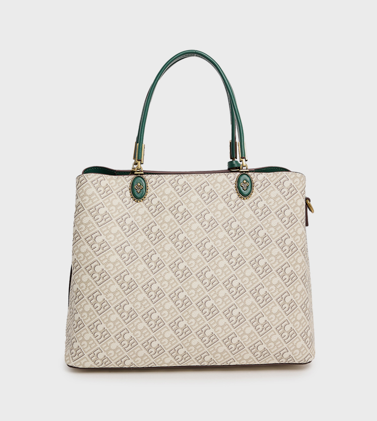 Monogram Patterned Satchel Bag