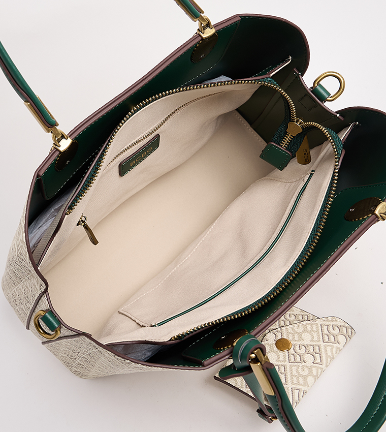 Monogram Patterned Satchel Bag