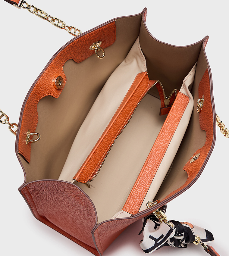 Scarf Detail Shoulder Bag