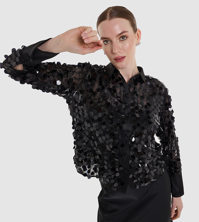 Sequined Long Sleeves Shirt
