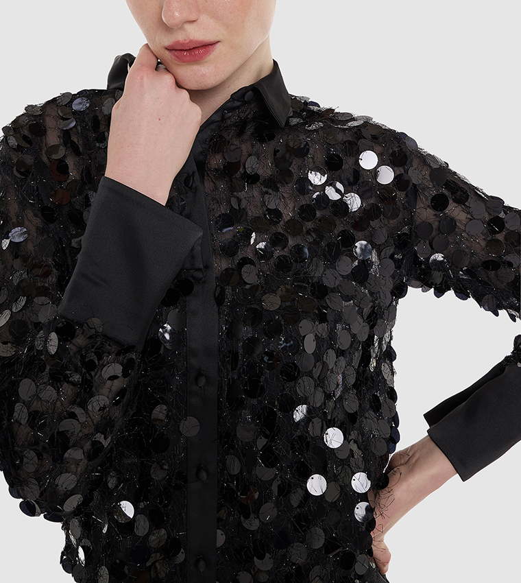 Sequined Long Sleeves Shirt