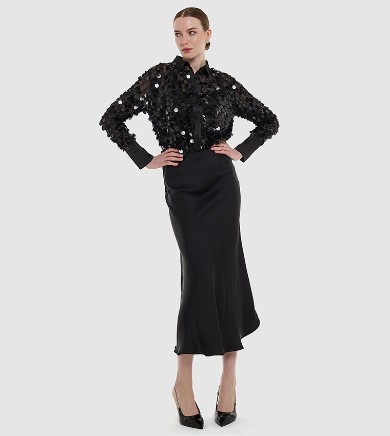 Sequined Long Sleeves Shirt