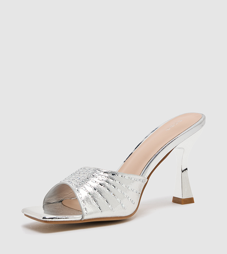 Textured Heeled Sandals