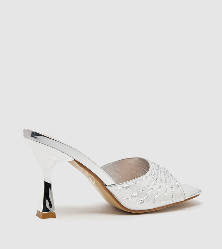 Textured Heeled Sandals