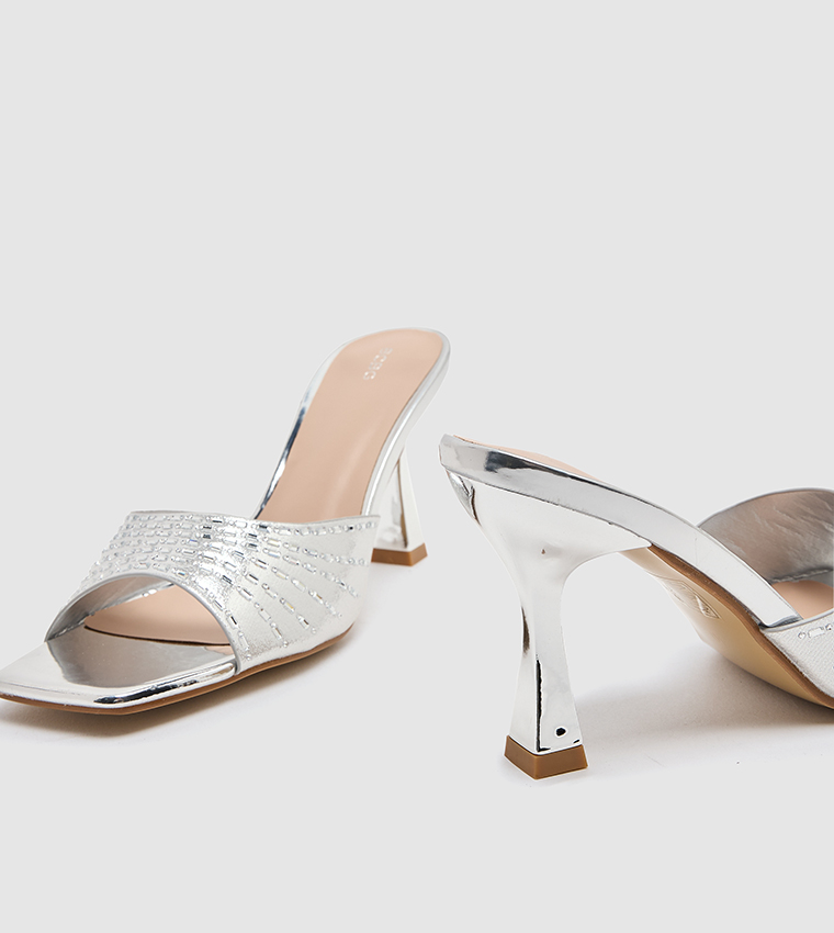 Textured Heeled Sandals