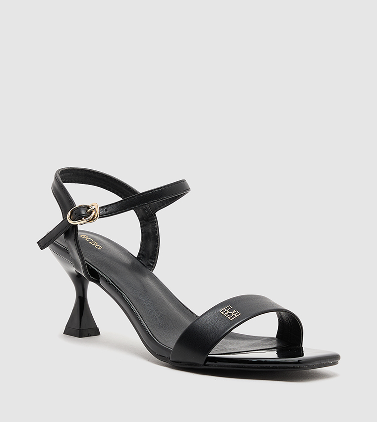 Buy BCBG Logo Detail Open Toe Heel Sandals In Black 6thStreet UAE
