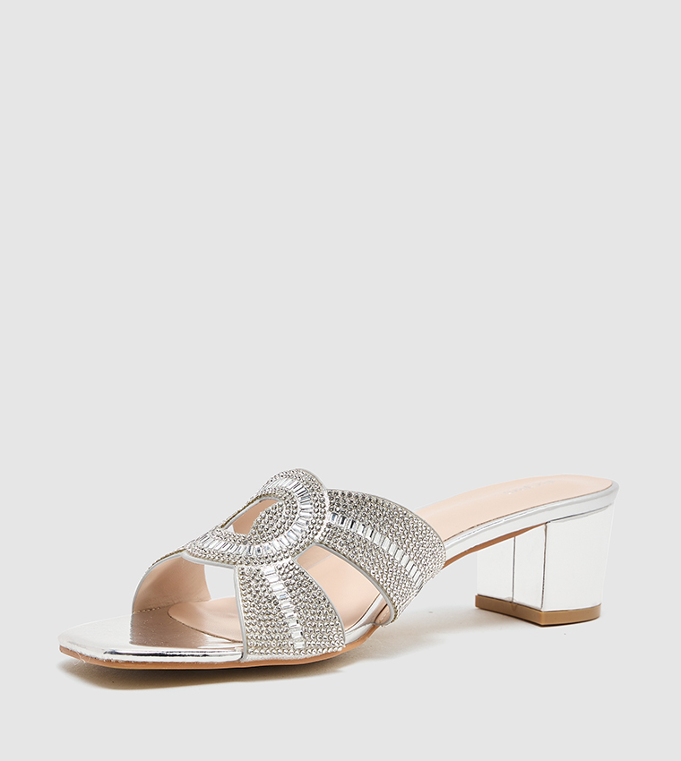 Embellished Block Heel Sandals