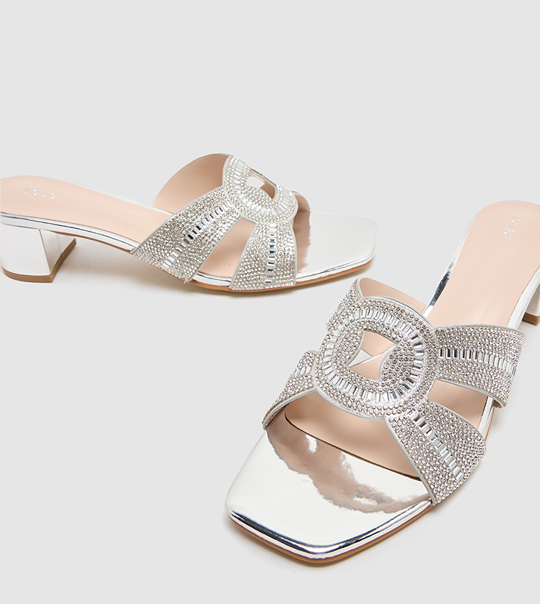 Embellished Block Heel Sandals