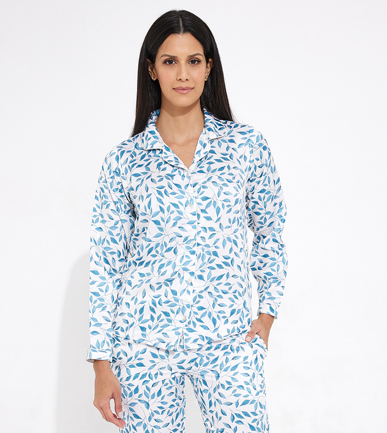 Buy HIS & HERS Printed Regular Pyjama Set In White | 6thStreet UAE