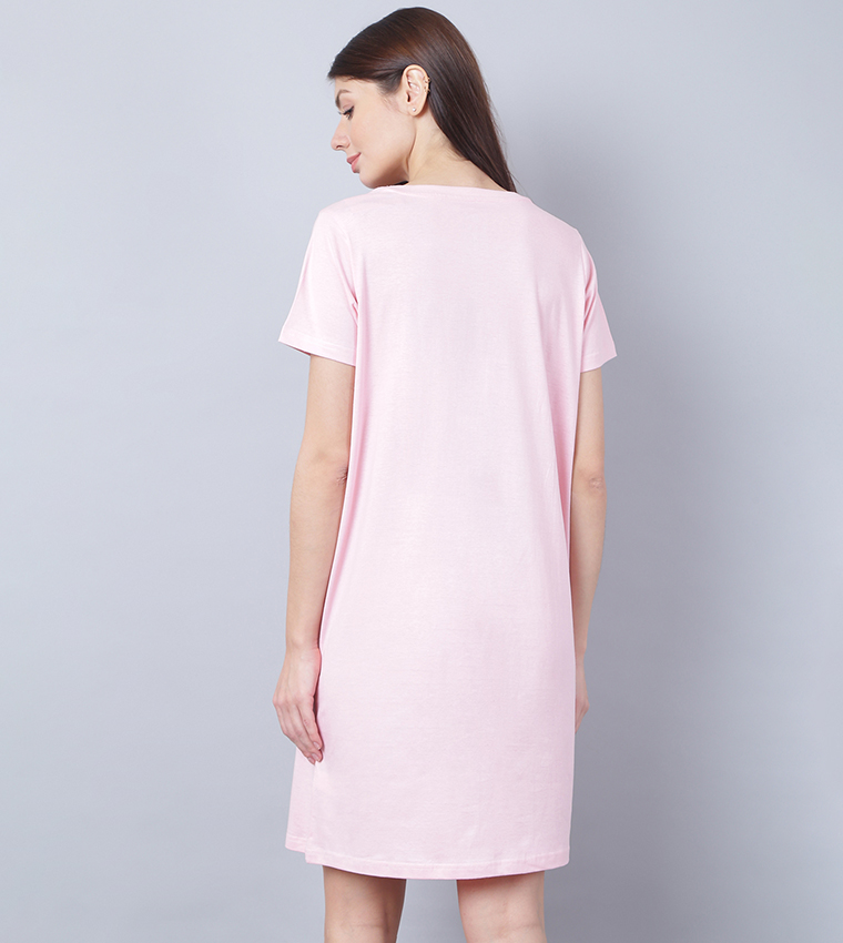 Pale pink 2025 t shirt dress