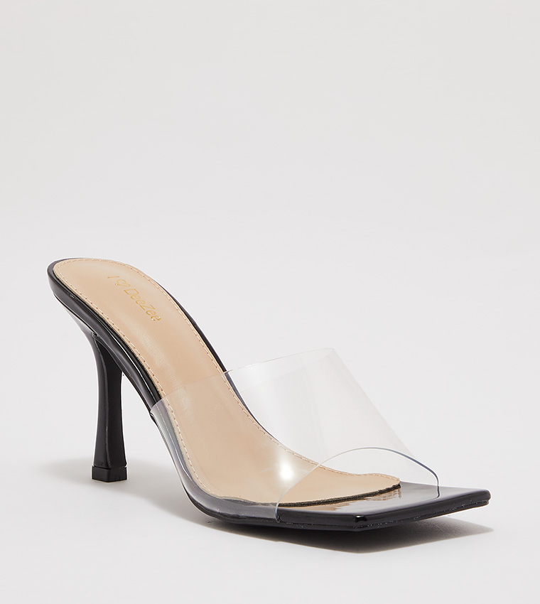 Buy DEEZEE CCC Peep Toe Pin Heel Sandals In Black 6thStreet