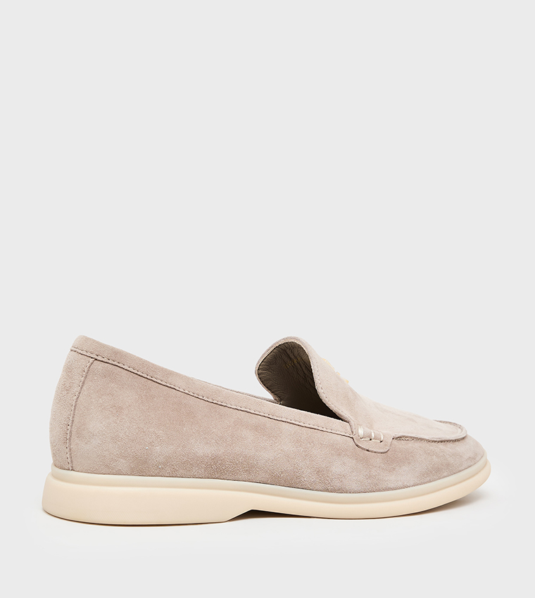 Logo Detail Suede Loafers