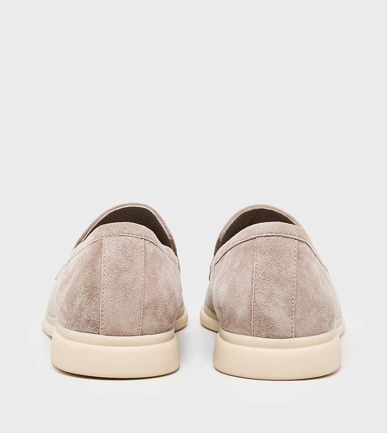 Logo Detail Suede Loafers