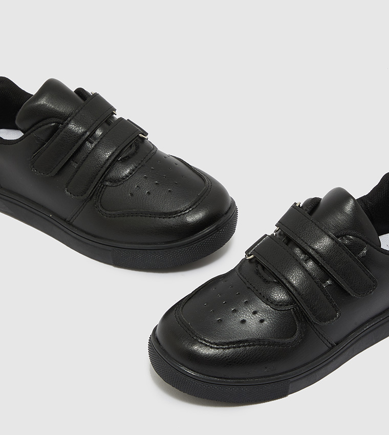 Buy Austin Reed CCC Solid School Shoes With Velcro Strap In Black
