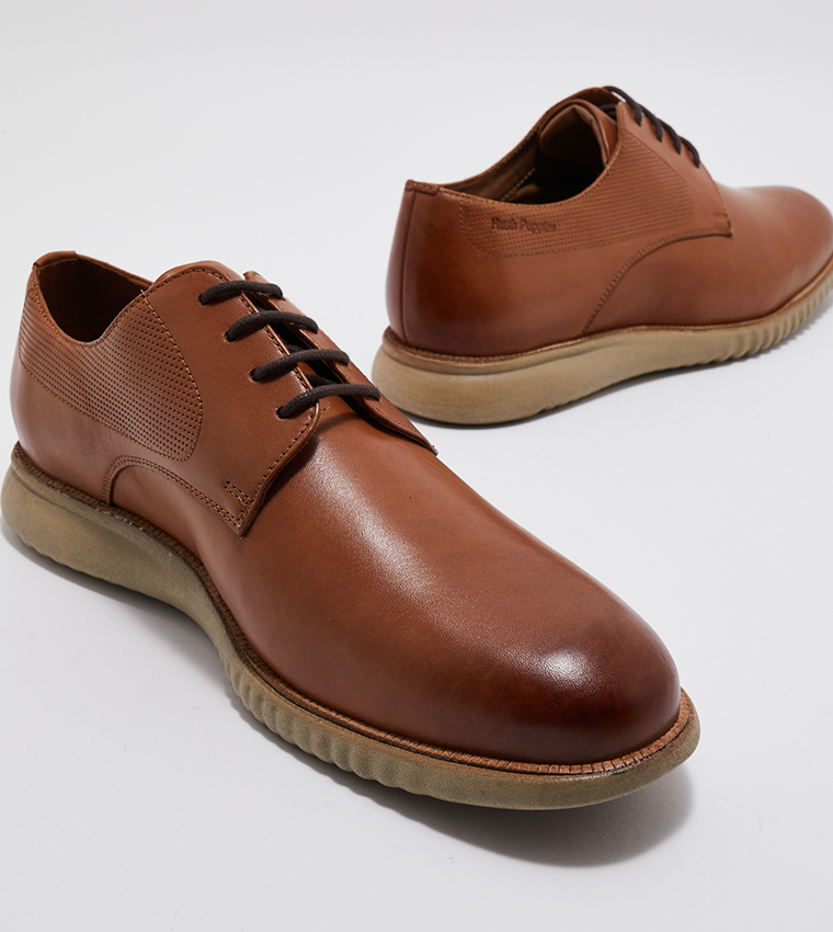 Buy Hush Puppies Round Toe Derby Shoes In Tan 6thStreet UAE